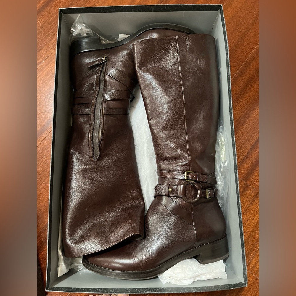 Via Spiga - Brown Leather Knee-High Equestrian Boots